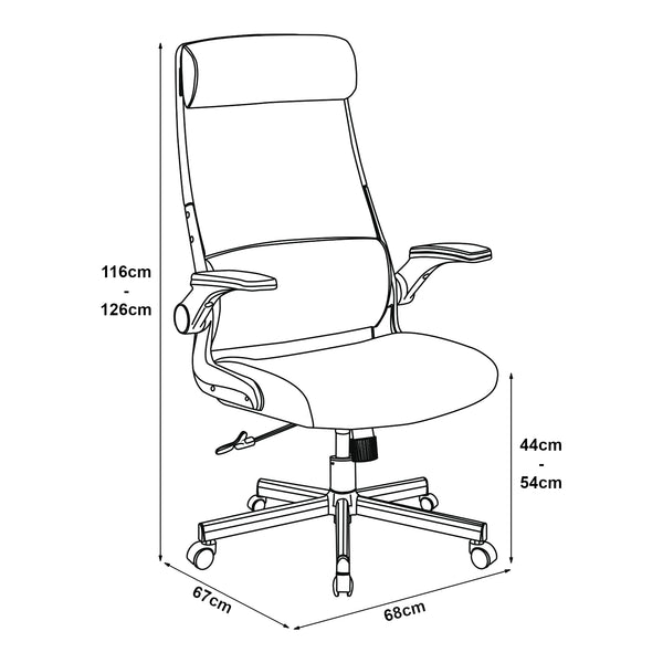 [en.casa] Bureaustoel Kungsbacka op wielen 116-126x68x67 cm - 2 varianten