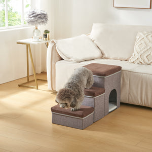 Hondentrap Vojens loopplank donkerbruin en grijs [en.casa]