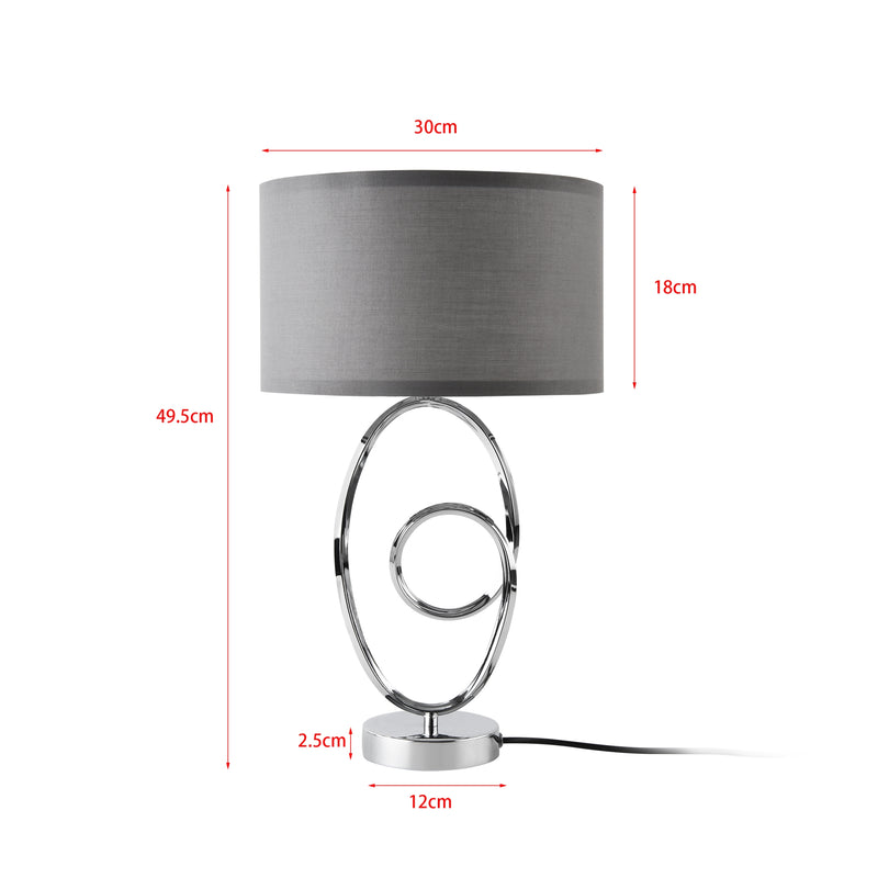 Maatschets lux.pro Tafellamp Torquay bureaulamp E14 chroom en grijs - 2 varianten