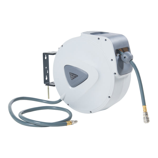 Persluchtslang met haspel Nassau wit en grijs pro.tec