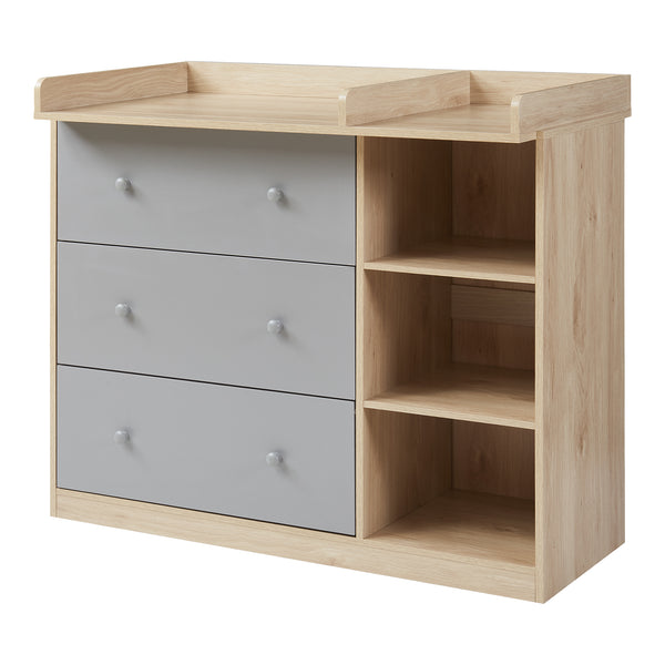 Luiercommode Beldinupp 3 lades en 3 open vakken [en.casa]