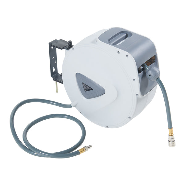 Persluchtslang met haspel Nassau wit en grijs pro.tec