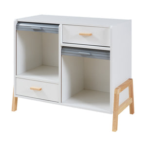 Dressoir Kvaefjord kast met jaloeziedeuren en lades wit grijs en naturel [en.casa]
