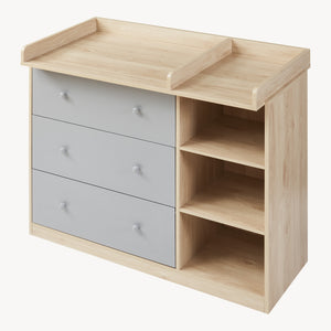 Luiercommode Beldinupp 3 lades en 3 open vakken [en.casa]