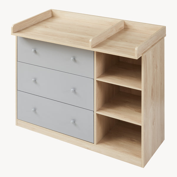 Luiercommode Beldinupp 3 lades en 3 open vakken [en.casa]