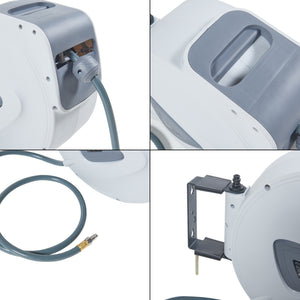 Persluchtslang met haspel Nassau wit en grijs pro.tec