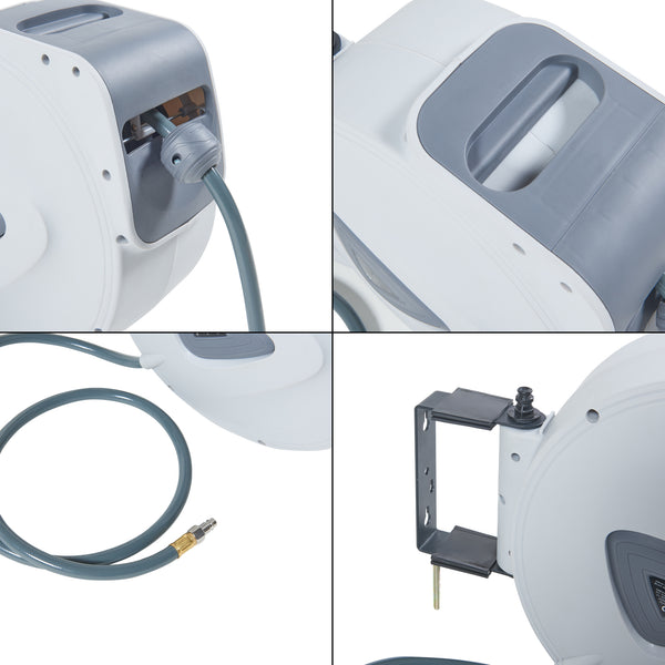 Persluchtslang met haspel Nassau wit en grijs pro.tec