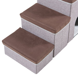 Hondentrap Vojens loopplank donkerbruin en grijs [en.casa]