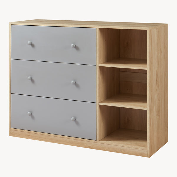 Luiercommode Beldinupp 3 lades en 3 open vakken [en.casa]