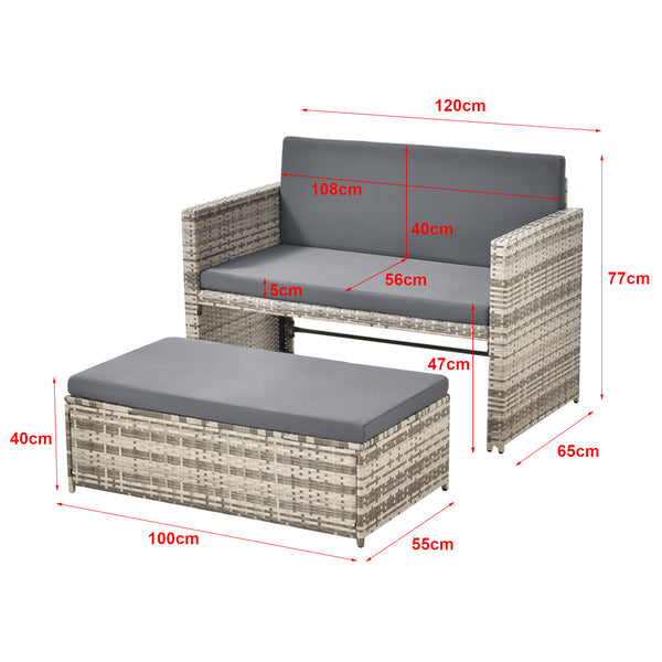 Tuinset Segovia 2-delig tuintafel en tuinbank - 2 varianten