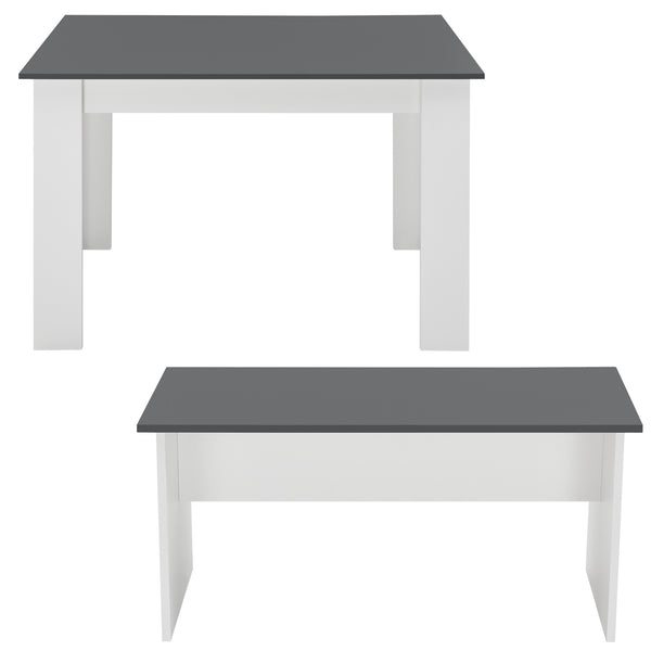 Eethoek set tafel 110x70x73 en banken 86,5x33x43,5 cm - 4 kleuren