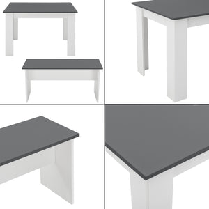 Eethoek set tafel 110x70x73 en banken 86,5x33x43,5 cm - 4 kleuren