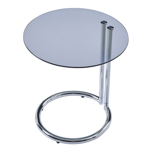 Bijzettafel Ylivieska rond met glasplaat 46x45 cm [en.casa]