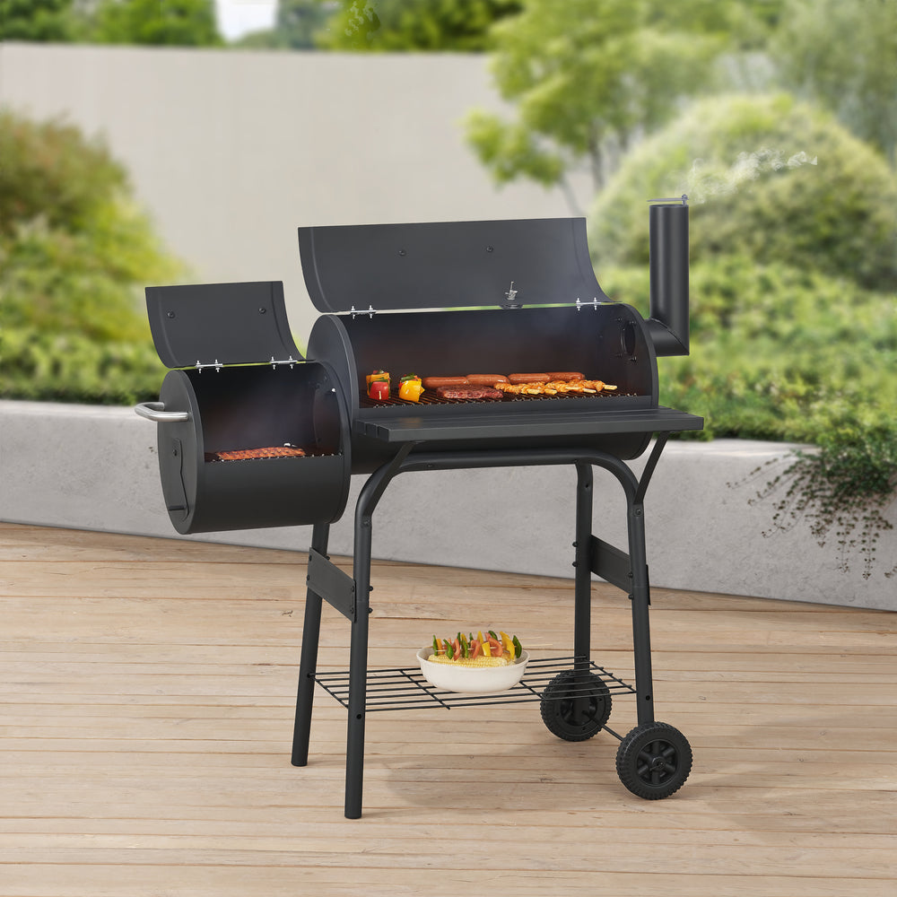 Smoker barbecue Arielli 115x110x64 cm zwart casa.pro