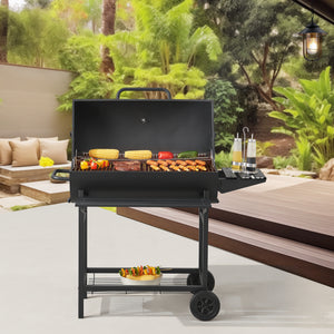 Houtskool BBQ Armento met deksel 95x108x61 cm zwart casa.pro
