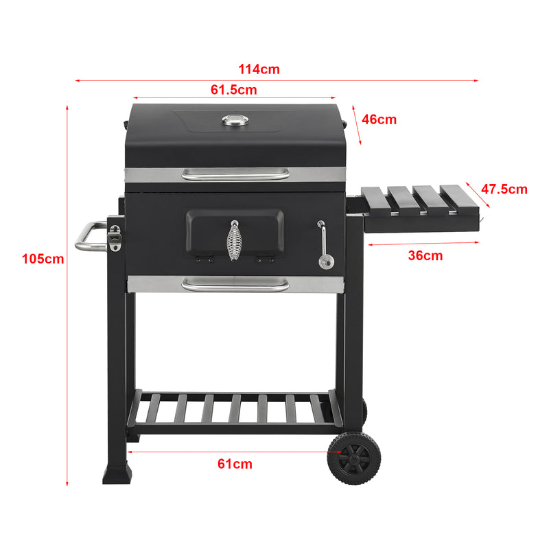 Maatschets Houtskool BBQ Arnad met deksel zwart casa.pro