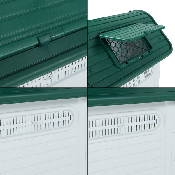 Hondenhok Bello kunststof hondenhuis weerbestendig wit en grijs [en.casa]