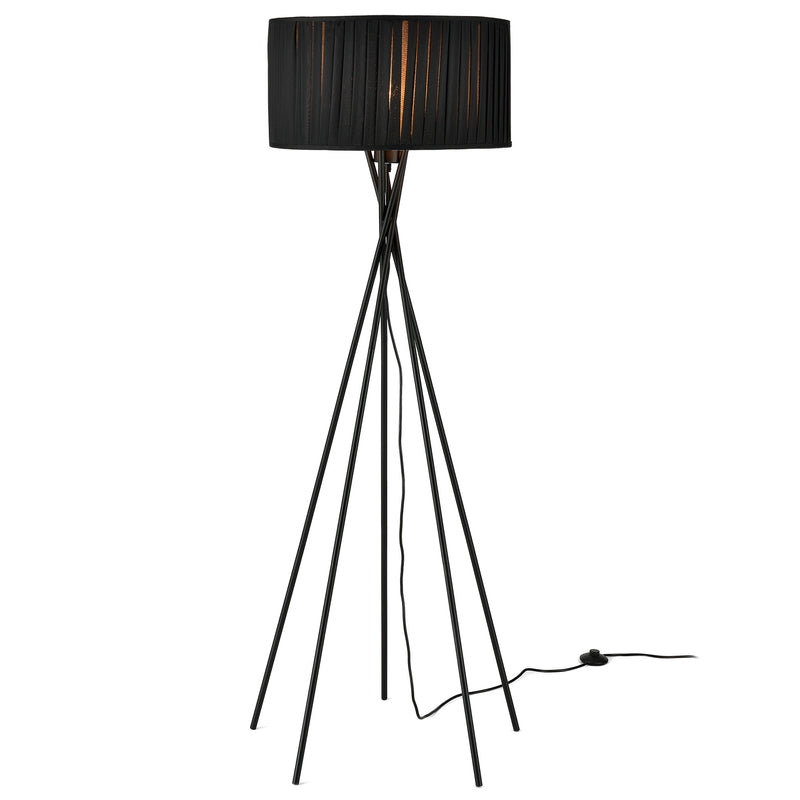 Maatschets Vloerlamp staande lamp 155 cm Zwart Mikado E27 zwart