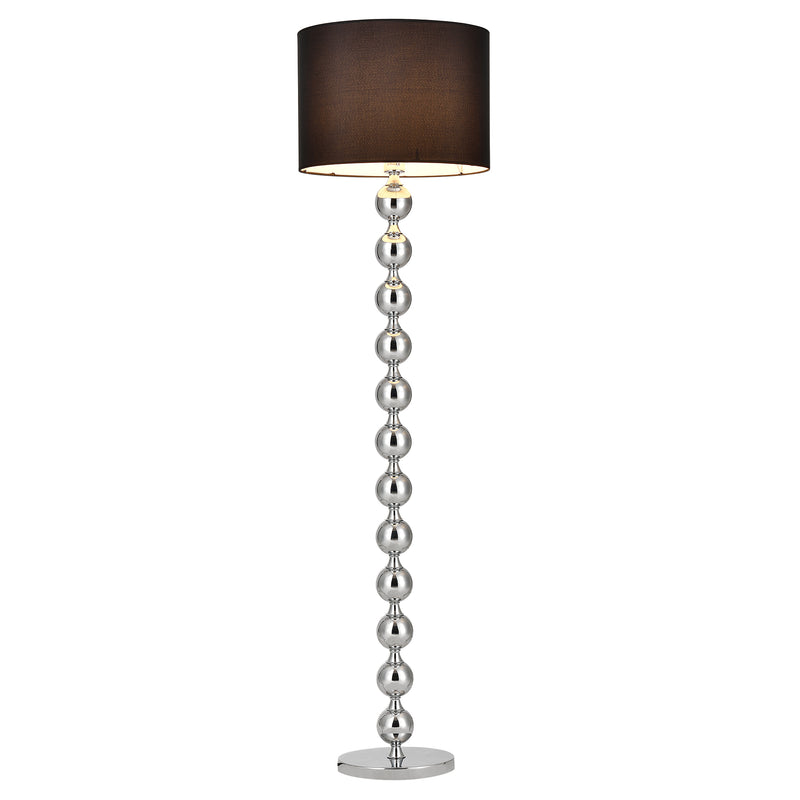 Maatschets Vloerlamp Dallas staande lamp 155 cm E27 chroom en zwart