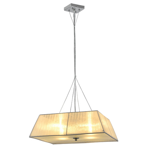 Design hanglamp Sphera vierkant stof 45x45x13 cm wit 4xE14
