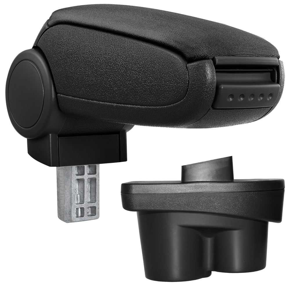 Middenarmsteun passend voor Opel Corsa E vanaf Bj. 2014 - Armsteun met opbergvak - gevoerd - zwart - grijs [pro.tec] - premiumXL