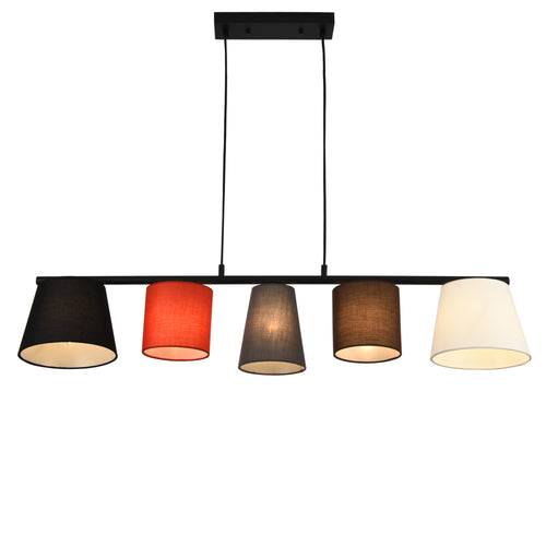 Hängeleuchte Mysen 5 - vlammig Stof Zwart lux.pro - premiumXL