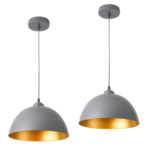 2-delige set hanglamp Toulon metaal grijs - goud lux.pro - premiumXL