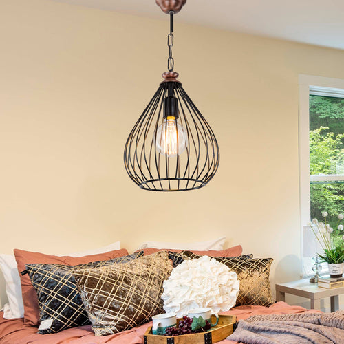 Hanglamp Bracknell E27 Metaal Zwart / Bronskleurig [lux.pro] - premiumXL