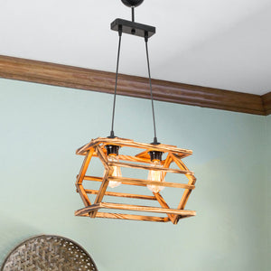[lux.pro] Hanglamp Kettering E27 zwart en houtkleurig - 2 varianten