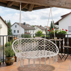 Hangstoel Kailua voor 2 personen cremewit casa.pro