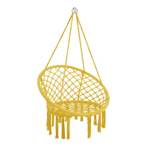 [en.casa] Katoenen hangstoel Jaina 140xØ80/60 cm max 120 kg geel