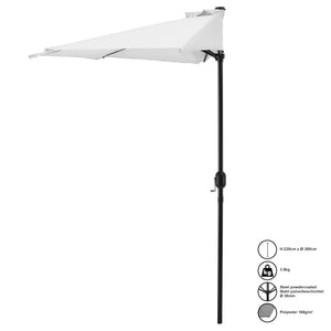 [casa.pro] Parasol halfrond voor balkons of terrassen 300x150x230 - 4 varianten