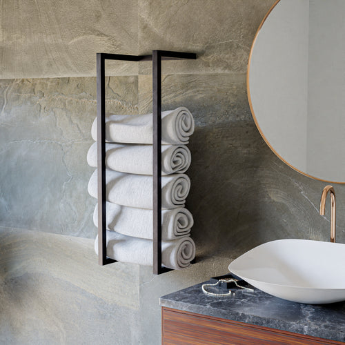 [en.casa] Handdoekrek Loppa voor wandmontage 70x25x20 cm zwart