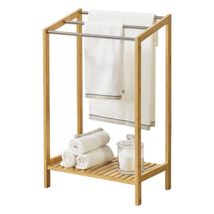 [en.casa] Bamboe handdoekrek met plank vrijstaand 51x31x85 cm