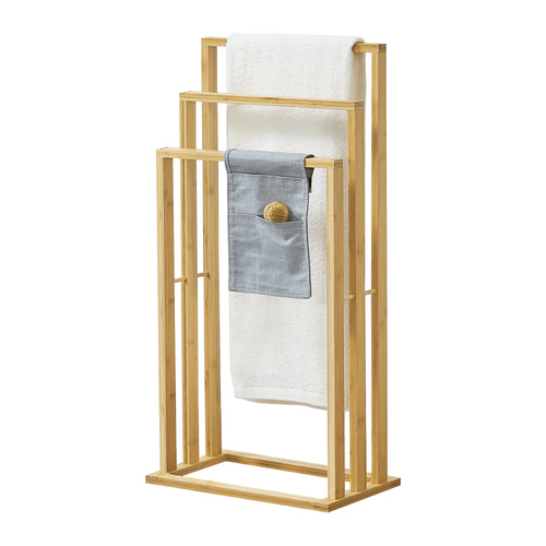 Bamboe handdoekhouder Rana 40x24x82 cm [en.casa] - premiumXL