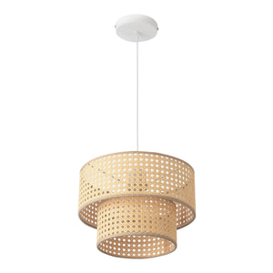 Design hanglamp Ascot E27 wit rotan look lux.pro