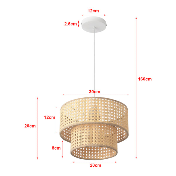 Design hanglamp Ascot E27 wit rotan look lux.pro