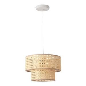 Design hanglamp Ascot E27 wit rotan look lux.pro