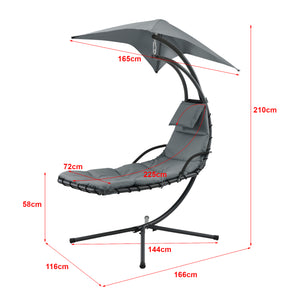 Hangmat met luifel en standaard 166x116x210 cm - 3 varianten