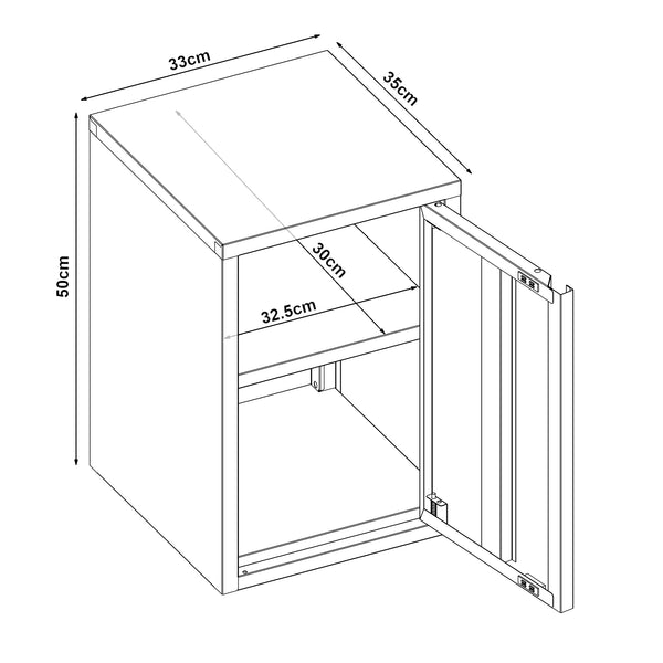 Metalen wandkast Burlöv 50x33x35 cm [en.casa]