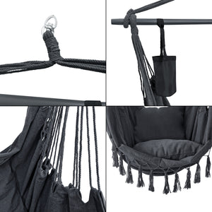 [en.casa] Hangstoel Aranga met 2 kussens max 120 kg - 2 varianten