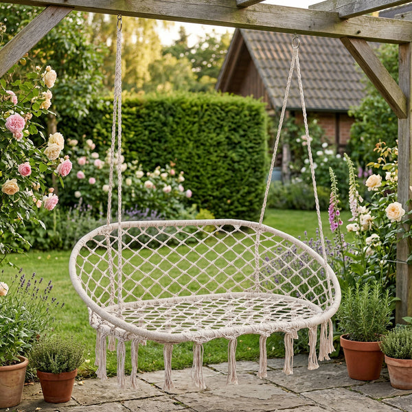 Hangstoel Kailua voor 2 personen cremewit casa.pro