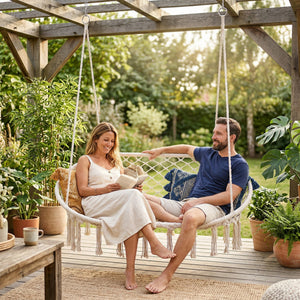 Hangstoel Kailua voor 2 personen cremewit casa.pro