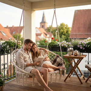 Hangstoel Kailua voor 2 personen cremewit casa.pro