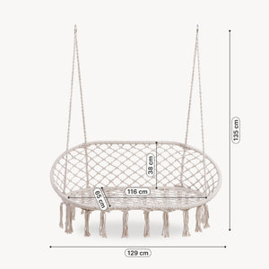 Hangstoel Kailua voor 2 personen cremewit casa.pro