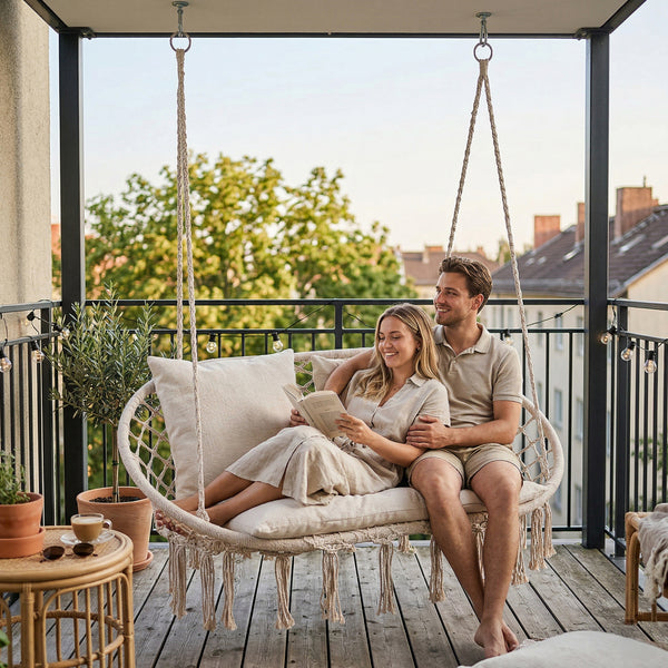 Hangstoel Kailua voor 2 personen cremewit casa.pro