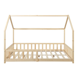 Kinderbed Hesel huisbed met matras en uitvalbeveiliging [en.casa] [neu.haus]