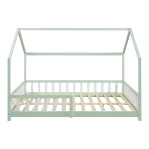 Kinderbed Hesel huisbed met matras en uitvalbeveiliging [en.casa] [neu.haus]