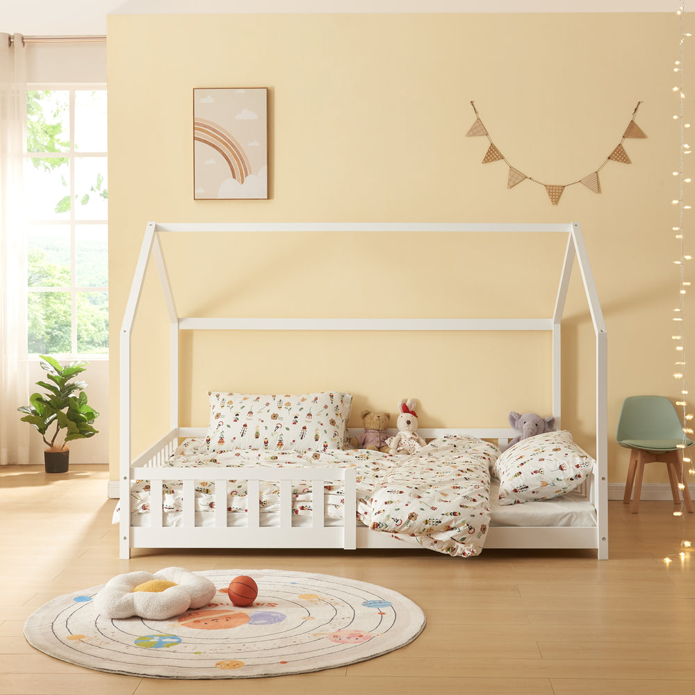 Hausbett Hesel met matras en uitvalbeveiliging Wit [en.casa] - premiumXL