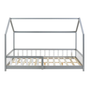 Kinderbed Hesel huisbed met matras en uitvalbeveiliging [en.casa] [neu.haus]
